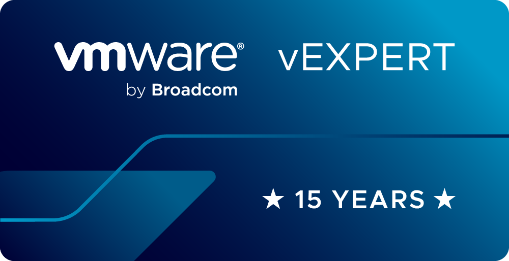 2026 VMware vExpert Logo with Stars and 15 years